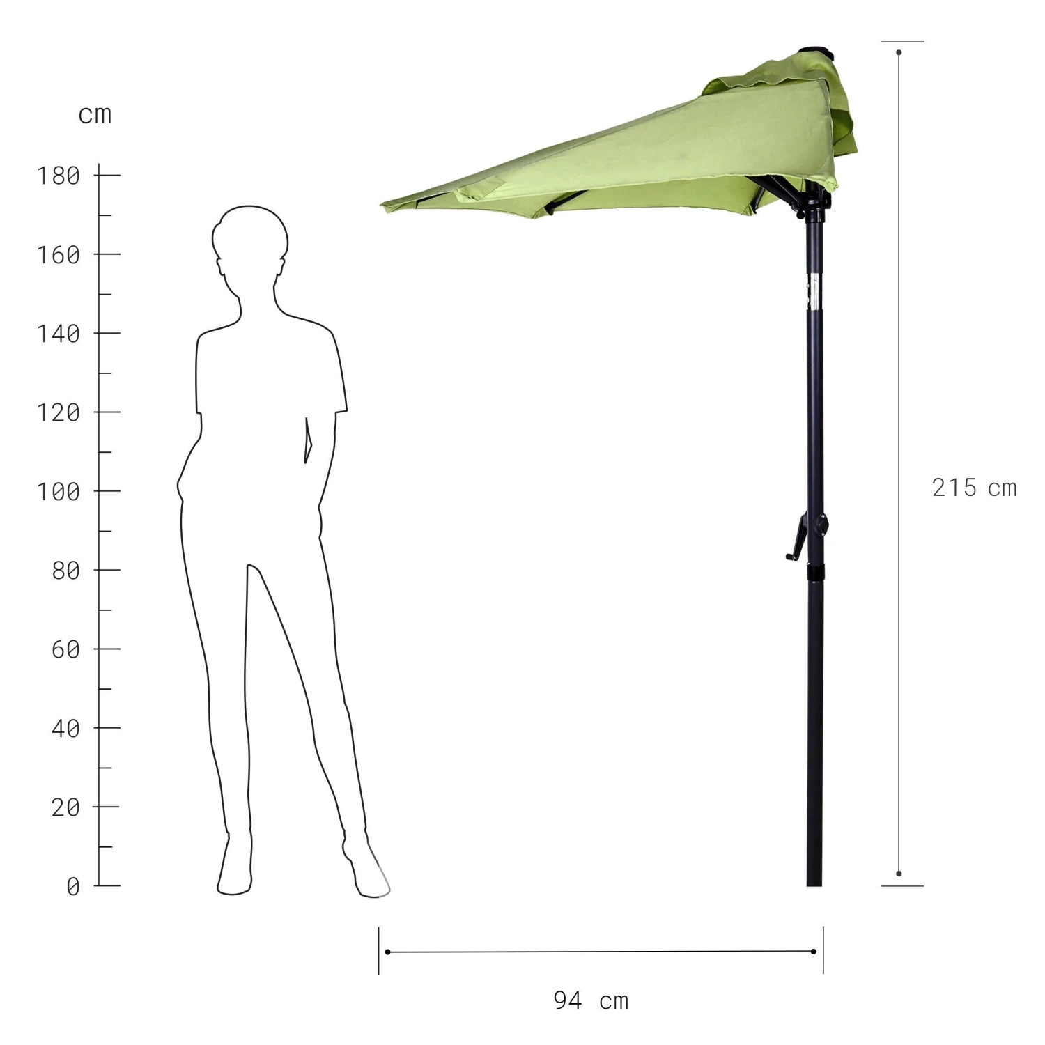 SIESTA Sonnenschirm Halbrund Mit Knickgelenk Und Kurbel - Image 14