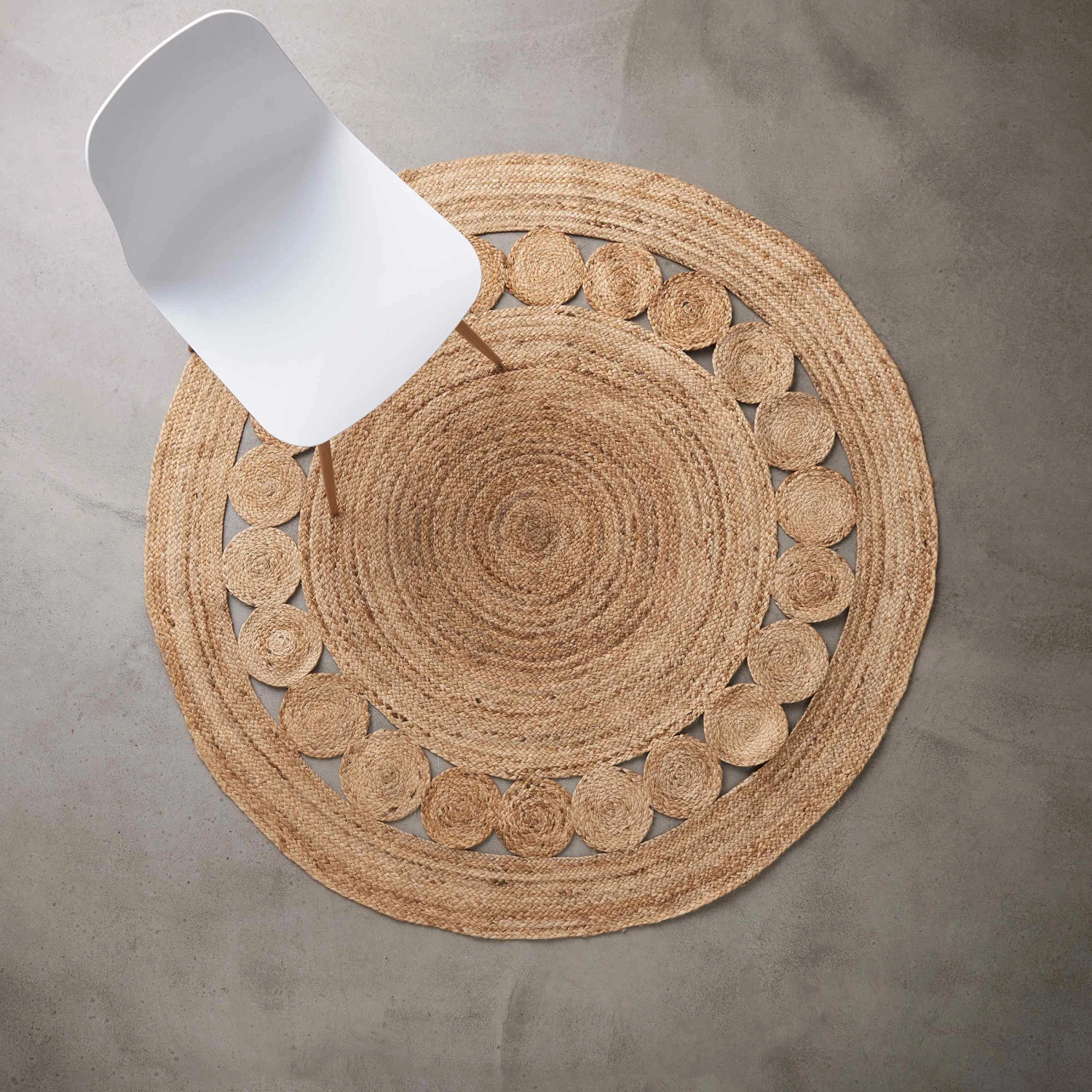 ALL NATURE Hanf-Teppich Mit Lochmuster Ă150cm - Image 4