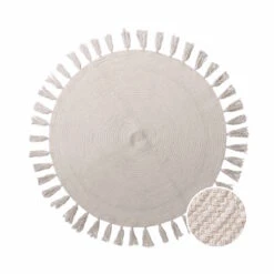 ALL NATURE Teppich Mit Quasten Ø110cm