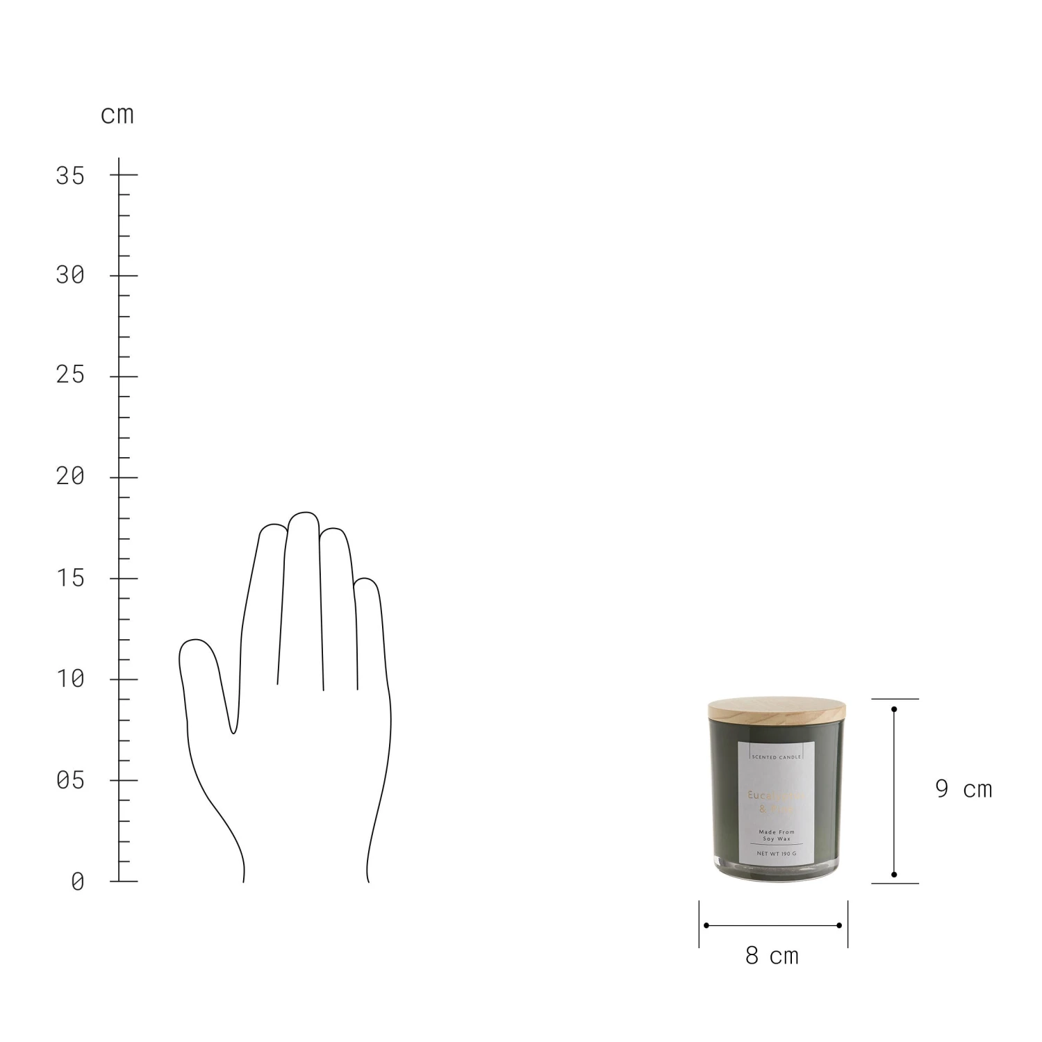 SCENTED CANDLE Duftkerze Eucalyptus & Pine Mit Sojawachs - Image 3