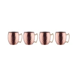 MOSCOW MULE 4x Becher Gehämmert 470ml