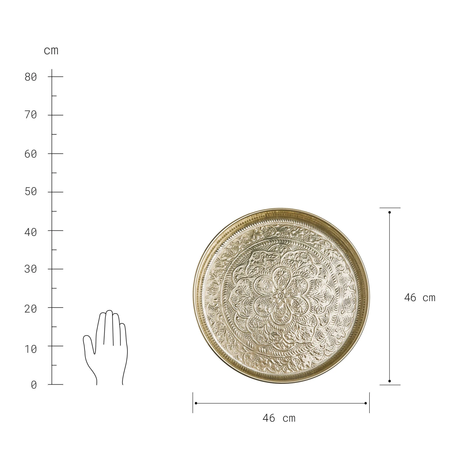 Deko Tablett Ø46cm ORIENTAL LOUNGE In Gold - Image 3