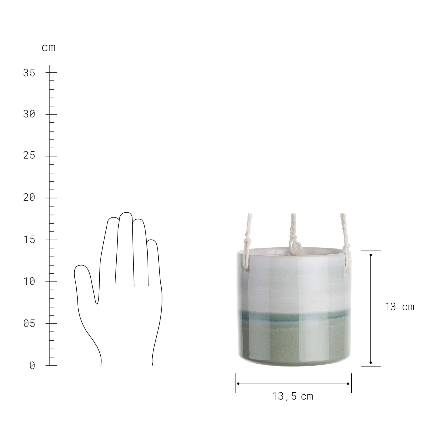 Hänge-Blumentopf Ø14cm HORIZON In Hellgrün - Image 3