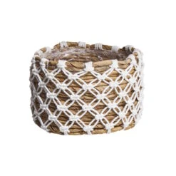 Korb Aus Bananenblatt Mit Folie Ø14cm BANANAS In Natur-Weiß