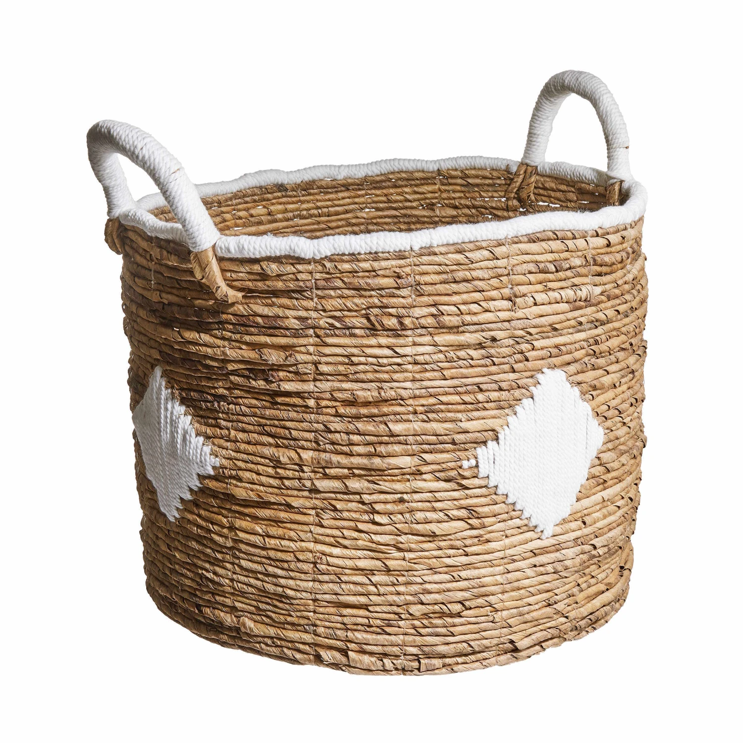 Korb Aus Bananenblatt Ø37cm BANANAS In Natur-Weiß