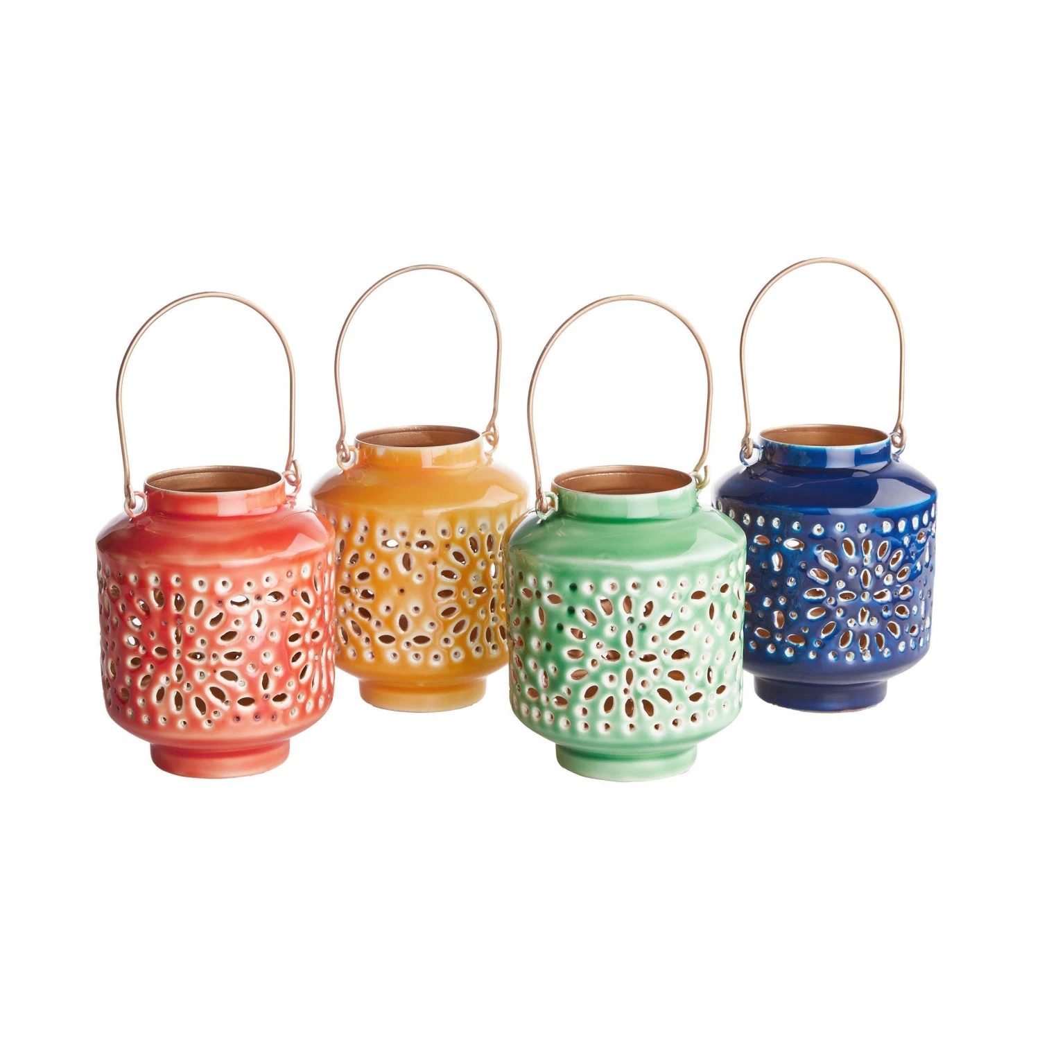 Laterne Höhe 10cm BLUE MAROCCO In Pastellorange - Image 4