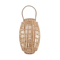 Laterne Mit Henkel 50 Cm BAMBOO NIGHTS In Beige