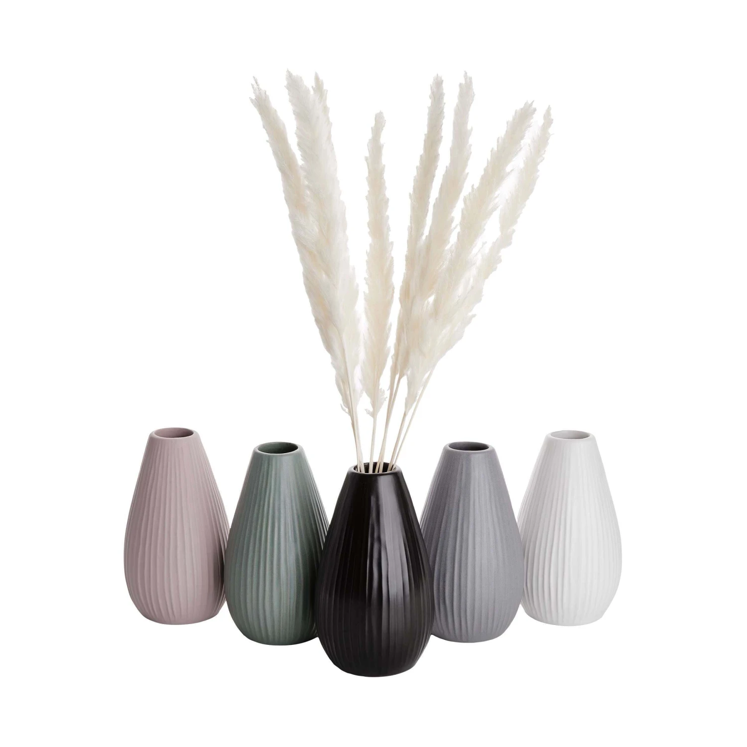 Vase Höhe 16cm RIFFLE In Salbei - Image 4